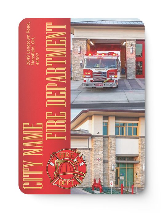 Fire Department 2 Card Design Template Front Side