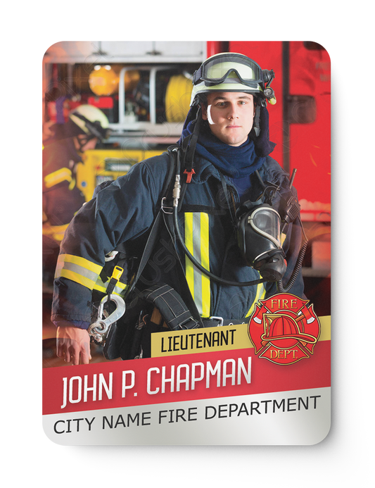 Firefighter Action Card Design Template Front Side