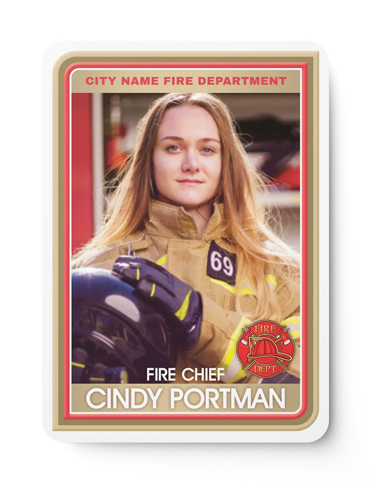 Firefighter Retro Card Design Template Front Side