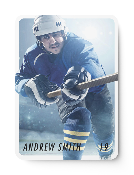 Hockey Rising Card Design Template Front Side