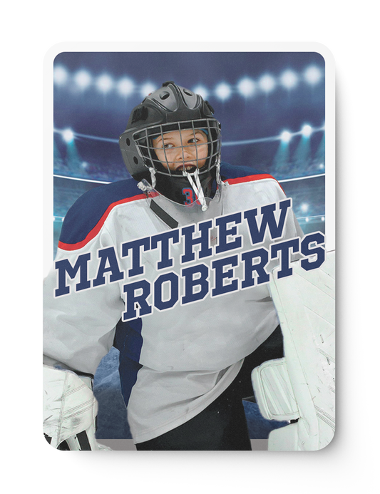 Hockey Star Card Design Template Front Side