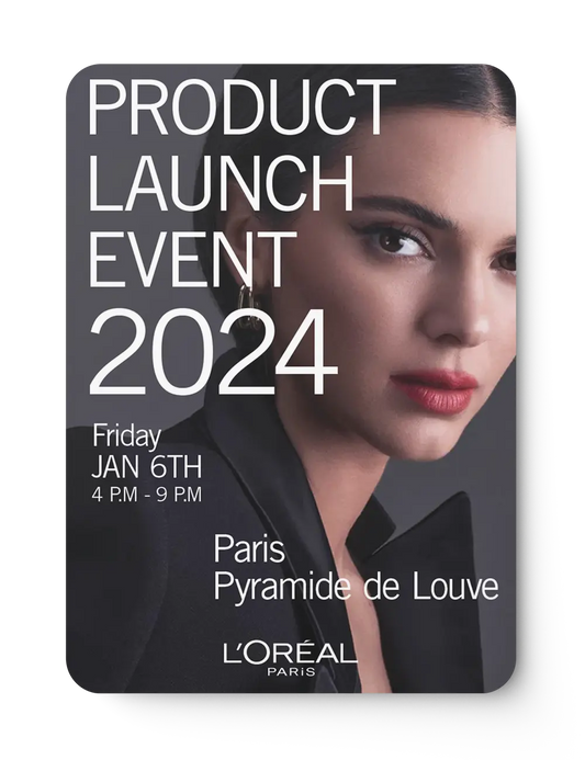 Product Launch Event Card Design Template Front Side